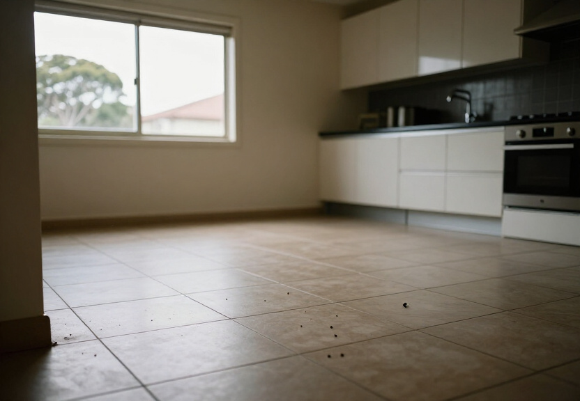 Garage free of spider webs after pest control